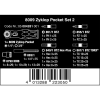 Set antrenor cu capete tubulare si bituri Zyklop Pocket Set 2 8009 Wera_7