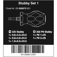 Набор коротких отвёрток 5 шт. Stubby Set 1 Wera_5