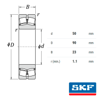 Подшипник 22210 E/C3 SKF_1